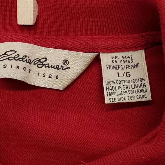 Eddie Bauer Casual Pullover Short Sleeve Polo Shirt Adult Mens Size L Red - Picture 3 of 8